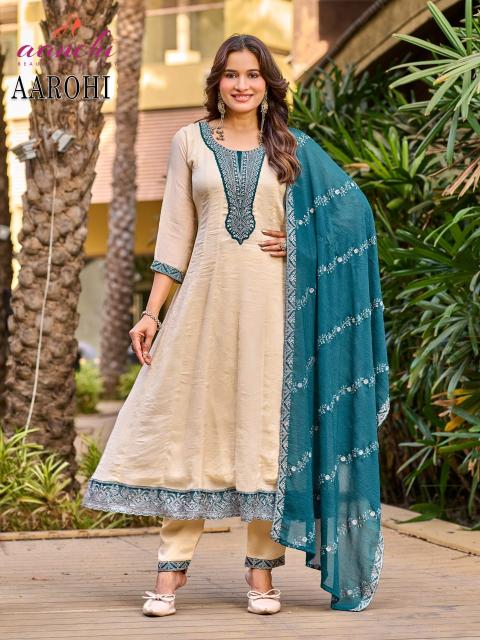 Aanchi aarohi 3pcs shagun kurtis wholesale